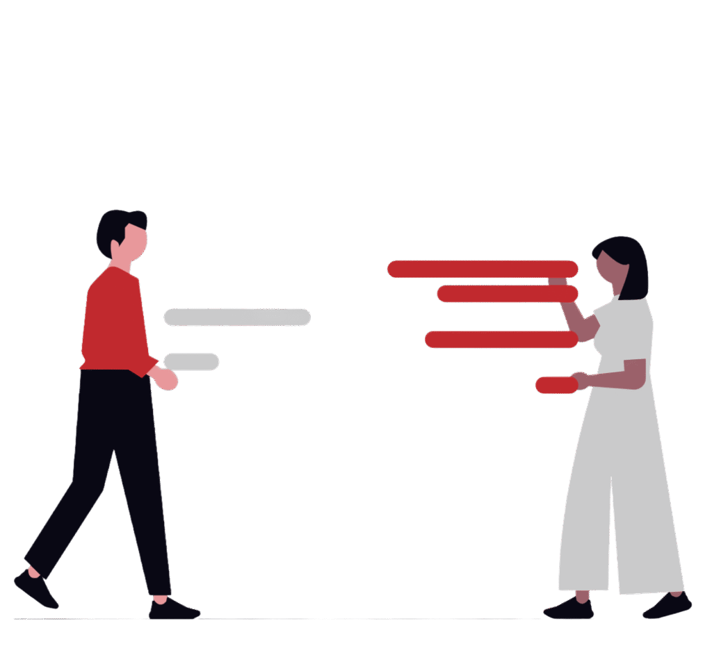 Troca de mensagens entre duas pessoas